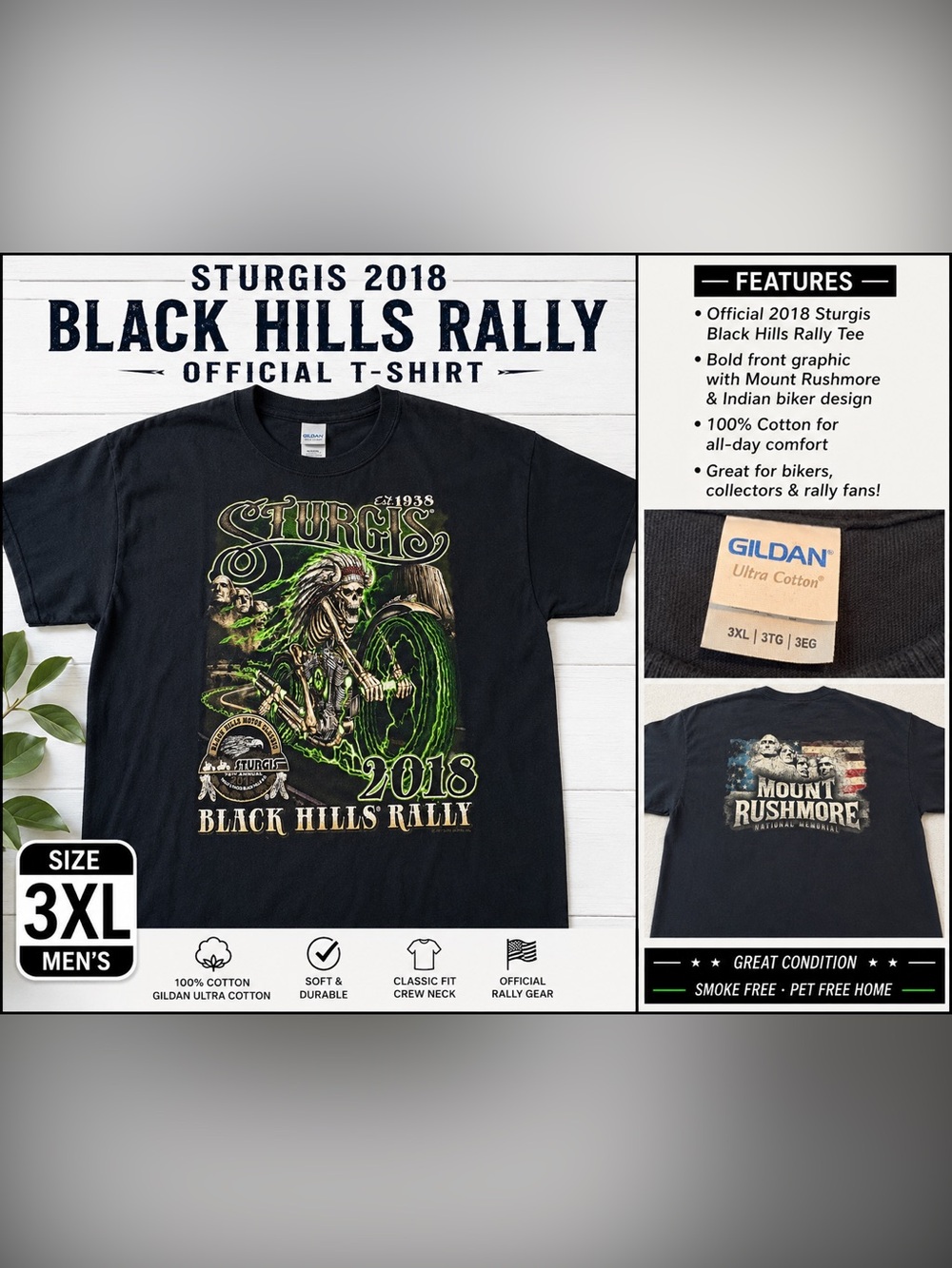 Gildan Black Sturgis 2018 Black Hills Rally Graphic Tee